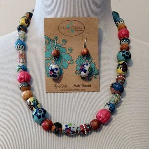 Initial Outfitters Beaded Necklace Earrings Beads